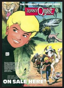 Poster for Jonny Quest comic book, art by Doug Wildey, 1986. "To give one hour of joy To the boy who's half a man, Or the man who's half a boy." (And, yes, girls are welcome, too.)